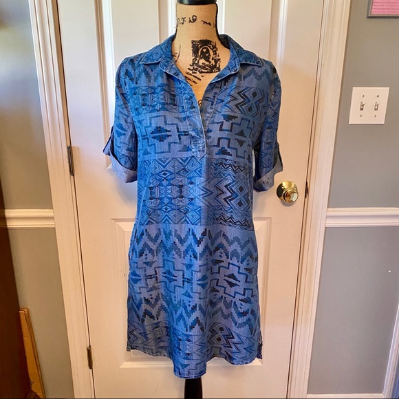 NWT - Philosophy Aztec Chambray Dress NWT S - Picture 1 of 5